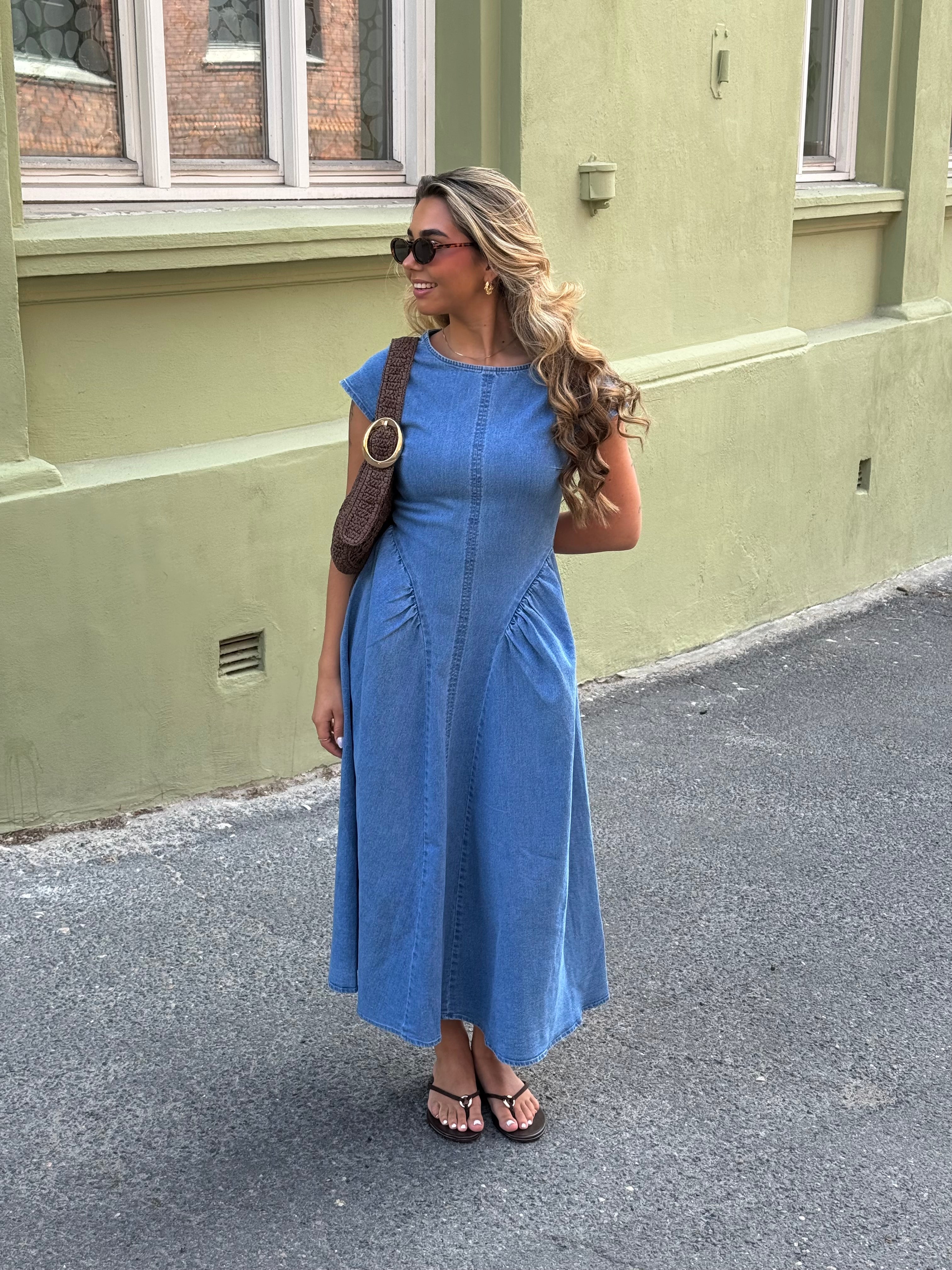 VMKIARA Long Dress - Medium Blue Denim